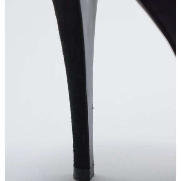 Saint Laurent Black Tribute Ghillie Suede Lace Up Sandals Heels Size 36 - Picture 7 of 16